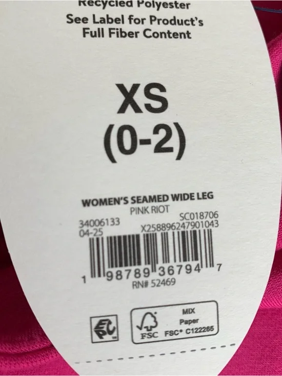 High Rise Wide Leg Hot Pink Women’s Pants Size XS NWT Elastic Back Waistband - Picture 11 of 15